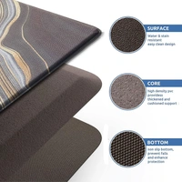 LUXE HOME INTERNATIONAL Anti-Fatigue Kitchen Mat Non-Slip Cushioned Comfort Mat - Geometric Pattern Standing Desk Mat - Waterproof and Easy to Clean for Home and Office - 45x75 cm, Waves