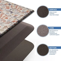 LUXE HOME INTERNATIONAL Anti-Fatigue Kitchen Mat Non-Slip Cushioned Comfort Mat - Geometric Pattern Standing Desk Mat - Waterproof and Easy to Clean for Home and Office - 45x75 cm, Floral