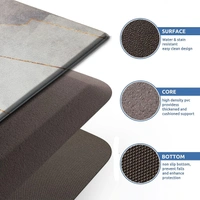 LUXE HOME INTERNATIONAL Anti-Fatigue Kitchen Mat Non-Slip Cushioned Comfort Mat - Geometric Pattern Standing Desk Mat - Waterproof and Easy to Clean for Home and Office - 45x75 cm, Abstract