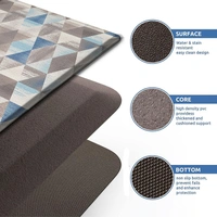 LUXE HOME INTERNATIONAL Anti-Fatigue Kitchen Mat Non-Slip Cushioned Comfort Mat - Geometric Pattern Standing Desk Mat - Waterproof and Easy to Clean for Home and Office - 45x75 cm, Geometrical