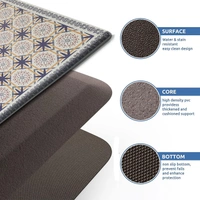 LUXE HOME INTERNATIONAL Anti-Fatigue Kitchen Mat Non-Slip Cushioned Comfort Mat - Geometric Pattern Standing Desk Mat - Waterproof and Easy to Clean for Home and Office - 45x75 cm, Patcrn