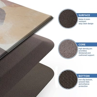 LUXE HOME INTERNATIONAL Anti-Fatigue Kitchen Mat Non-Slip Cushioned Comfort Mat - Geometric Pattern Standing Desk Mat - Waterproof and Easy to Clean for Home and Office - 45x75 cm, Pastels