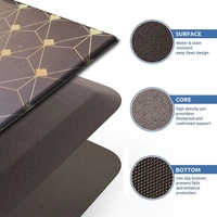 LUXE HOME INTERNATIONAL Anti-Fatigue Kitchen Mat Non-Slip Cushioned Comfort Mat - Geometric Pattern Standing Desk Mat - Waterproof and Easy to Clean for Home and Office - 45x75 cm, Gradation