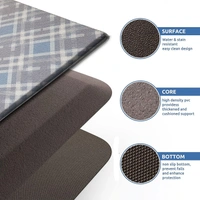 LUXE HOME INTERNATIONAL Anti-Fatigue Kitchen Mat Non-Slip Cushioned Comfort Mat - Geometric Pattern Standing Desk Mat - Waterproof and Easy to Clean for Home and Office - 45x75 cm, Check
