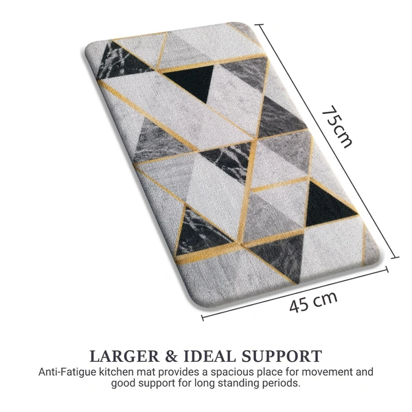 LUXE HOME INTERNATIONAL Cuba PVC Loop Utility Anti-Fatigue Indoor/Outdoor Mats for Home | Cushioned, Non Slip, Washable | Mat for Kitchen, Garage & More - 45x75 cm, Black
