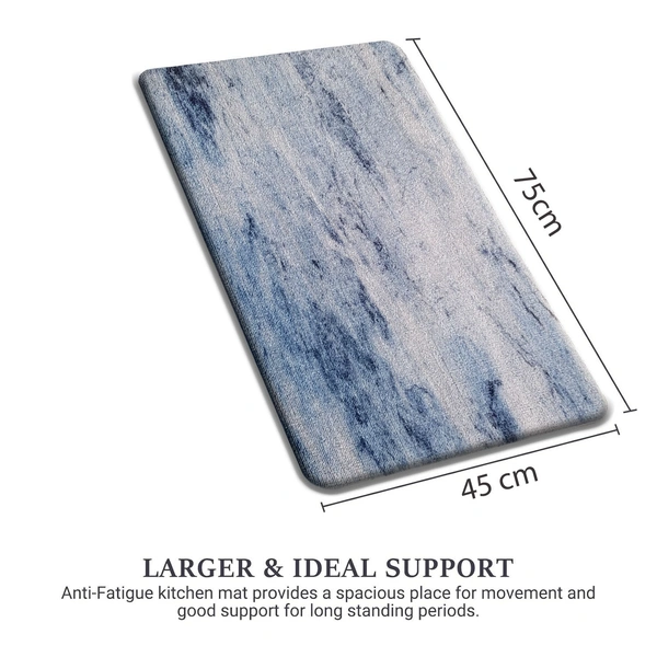 LUXE HOME INTERNATIONAL Cuba PVC Loop Utility Anti-Fatigue Indoor/Outdoor Mats for Home | Cushioned, Non Slip, Washable | Mat for Kitchen, Garage & More - 45x75 cm, Blue