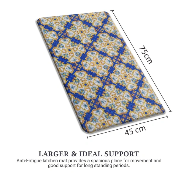 LUXE HOME INTERNATIONAL Cuba PVC Loop Utility Anti-Fatigue Indoor/Outdoor Mats for Home | Cushioned, Non Slip, Washable | Mat for Kitchen, Garage & More - 45x75 cm, Yellow
