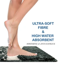 LUXE HOME INTERNATIONAL Riyo Bath Mat, Super Soft Microfibre 1800 Gsm, Non-Slip, Absorbent - Door Mat for Bathroom, Bedroom, Kitchen, Floor - Pack of 1 - 38x58 cm, Anthra