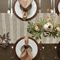 LUXE HOME INTERNATIONAL Elegant Beige and White Woven Table Runner with Tassels - 100% Cotton Jute-Look, 13 x 74 Inch, Stripe - Perfect for Dining Table, Center Table, Décor - 13x74 Inch, Beige