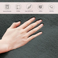 LUXE HOME INTERNATIONAL Super Soft Rabbit Fur Rug - Non-Slip, Super Soft Floor Mat - 135x90 cm Faux Fur Rug for Living Room, Bedroom, Nursery, and Decorative Floor Covering - 90x135 cm, Grey