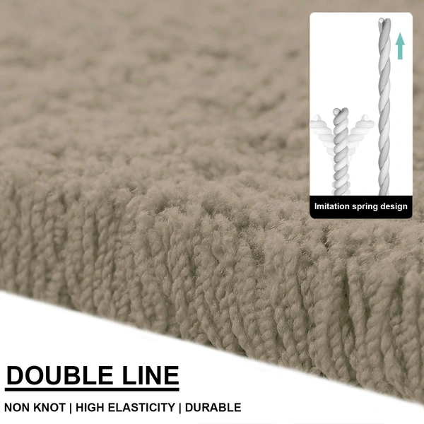 LUXE HOME INTERNATIONAL Ultra Soft Microfiber Area Rug - Non-Slip, Carpet for Living Room, Bedroom, and Home Decor - 4x6 Ft, Beige