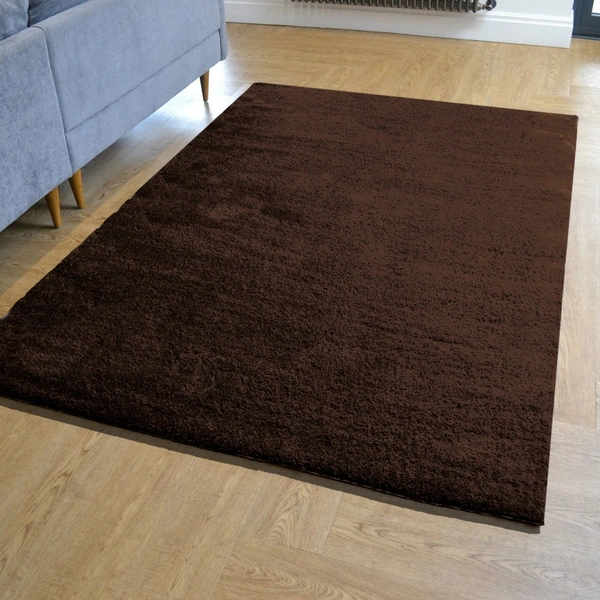 LUXE HOME INTERNATIONAL Ultra Soft Microfiber Area Rug - Non-Slip, Carpet for Living Room, Bedroom, and Home Decor - 3x5 Ft, Coffee