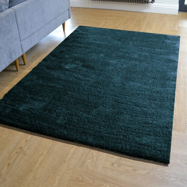 LUXE HOME INTERNATIONAL Ultra Soft Microfiber Area Rug - Non-Slip, Carpet for Living Room, Bedroom, and Home Decor - 3x5 Ft, Green