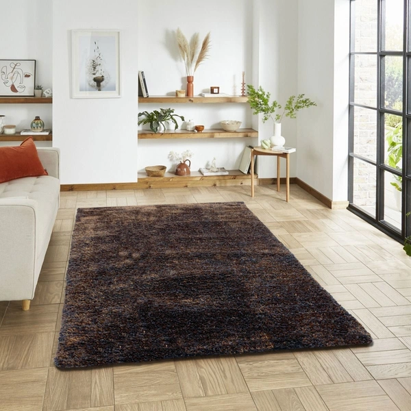 LUXE HOME INTERNATIONAL Ultra Soft Microfiber Area Rug - Non-Slip, Carpet for Living Room, Bedroom, and Home Decor - 3x5 Ft, Chocolate
