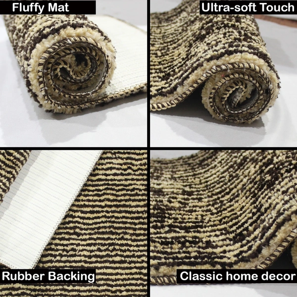 LUXE HOME INTERNATIONAL Bathmat 1600 GSM Microfiber Anti Skid Water Absorbent Machine Washable and Quick Dry Comfort Mats for Bathroom, Kitchen, Entrance pack of 2 - 38x58 cm, Chocolate