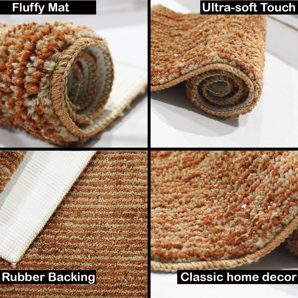 LUXE HOME INTERNATIONAL Super Soft Non Slip Bathmat for Bathroom - 38x58 cm, Terra