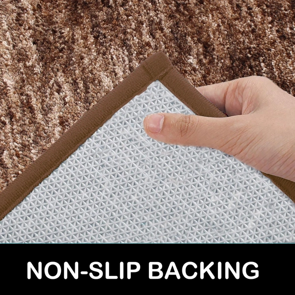 LUXE HOME INTERNATIONAL Runner Super Soft Non Slip Floor Runner for Bathroom, Bedroom, Living Room - 2x5 Ft, Brown