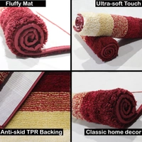 LUXE HOME INTERNATIONAL Bath Mat Super Soft Non Slip Mat For Bathroom, Bedroom, Living Room - 40x60 cm, Lava