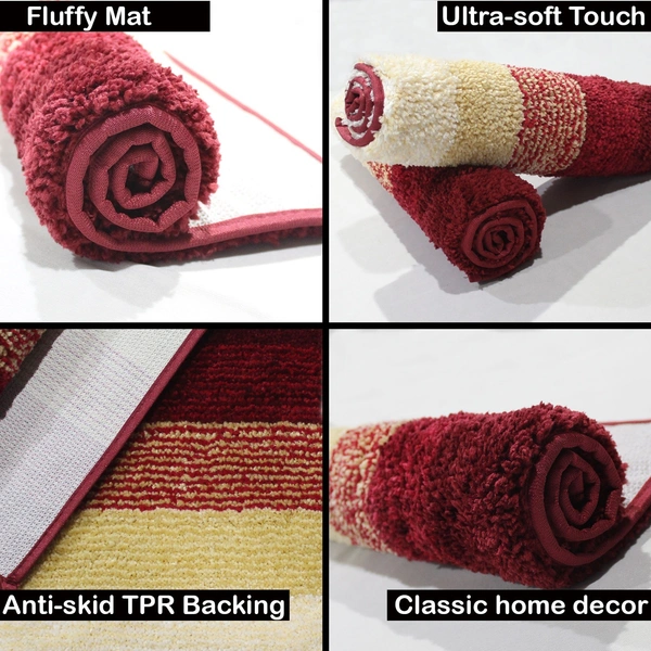 LUXE HOME INTERNATIONAL Bath Mat Super Soft Non Slip Mat For Bathroom, Bedroom, Living Room - 40x60 cm, Lava