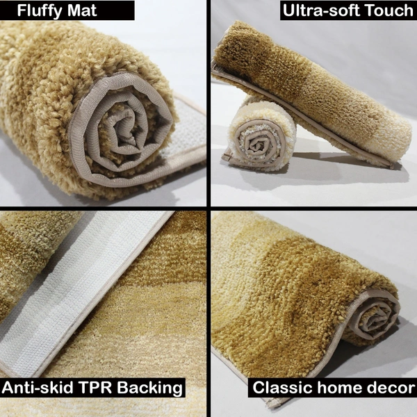 LUXE HOME INTERNATIONAL Bath Mat Super Soft Non Slip Mat For Bathroom, Bedroom, Living Room - 40x60 cm, Teracotta