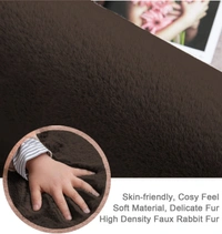 LUXE HOME INTERNATIONAL Rabbit Fur Super Soft Non Slip Floor Carpets for Bedroom, Livingroom - 3x5 Ft, Chocolate