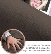 LUXE HOME INTERNATIONAL Rabbit Fur Super Soft Non Slip Mat for Bathroom, Bedroom - 40x60 cm, Cocoa