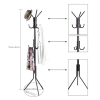 LUXE HOME INTERNATIONAL Coat Rack Hanger Stand with Hooks for Clothes, Bedroom Corner, Living Room, Office (Black) - 170 x 45 x 45 cm, Black