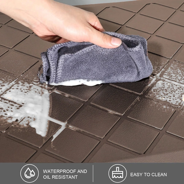 LUXE HOME INTERNATIONAL Anti-Fatigue (45x75 cm) Kitchen Mat – Cushioned Support, Stylish and Durable, Easy to Clean, Non-Slip Bottom – Ideal for Kitchen, Desk, Laundry, Garage - 45x75 cm, Brown