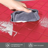 LUXE HOME INTERNATIONAL Anti-Fatigue (45x75 cm) Kitchen Mat – Cushioned Support, Stylish and Durable, Easy to Clean, Non-Slip Bottom – Ideal for Kitchen, Desk, Laundry, Garage - 45x75 cm, Red