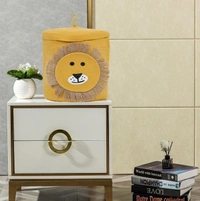 LUXE HOME INTERNATIONAL Cotton Basket for Storage Foldable wardrobe Multipurpose use Laundry Basket (12"X12") Baby Bucket Hamper Cloth Storage Box Kitchen,Office And Living Room - 12"x12", Yellow