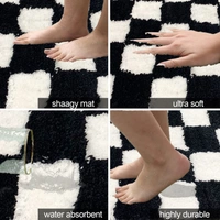 LUXE HOME INTERNATIONAL id's Bath Mat (40x60 cm) Bathroom Mat | Extra Soft and Absorbent Microfiber Bath Rugs, Non-Slip Plush Shaggy Bath Mat, Machine Wash Dry |Bathroom Floor, Door for Room - 40x60 cm, Check