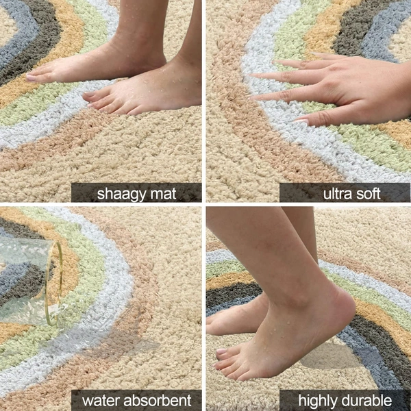 LUXE HOME INTERNATIONAL id's Bath Mat (40x60 cm) Bathroom Mat | Extra Soft and Absorbent Microfiber Bath Rugs, Non-Slip Plush Shaggy Bath Mat, Machine Wash Dry |Bathroom Floor, Door for Room - 40x60 cm, Rainbow