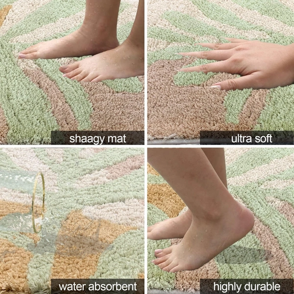 LUXE HOME INTERNATIONAL id's Bath Mat (40x60 cm) Bathroom Mat | Extra Soft and Absorbent Microfiber Bath Rugs, Non-Slip Plush Shaggy Bath Mat, Machine Wash Dry |Bathroom Floor, Door for Room - 40x60 cm, Sun