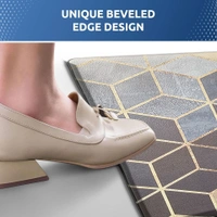 LUXE HOME INTERNATIONAL Anti-Fatigue Kitchen Mat Non-Slip Cushioned Comfort Mat - Geometric Pattern Standing Desk Mat - Waterproof and Easy to Clean for Home and Office - 45x75 cm, Diamond