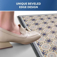 LUXE HOME INTERNATIONAL Anti-Fatigue Kitchen Mat Non-Slip Cushioned Comfort Mat - Geometric Pattern Standing Desk Mat - Waterproof and Easy to Clean for Home and Office - 45x75 cm, Patcrn
