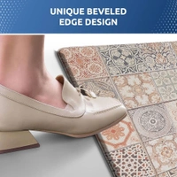 LUXE HOME INTERNATIONAL Anti-Fatigue Kitchen Mat Non-Slip Cushioned Comfort Mat - Geometric Pattern Standing Desk Mat - Waterproof and Easy to Clean for Home and Office - 45x75 cm, Patches