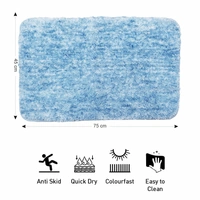 LUXE HOME INTERNATIONAL Bath mat Super Soft Anti Skid Hawaii Rugs for Bathroom (Cloud, Medium) Pc-1 - 45x75 cm, Cloud