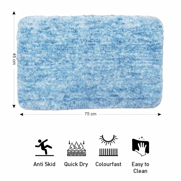 LUXE HOME INTERNATIONAL Bath mat Super Soft Anti Skid Hawaii Rugs for Bathroom (Cloud, Medium) Pc-1 - 45x75 cm, Cloud