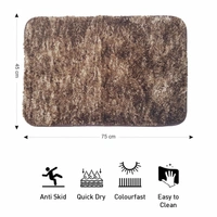 LUXE HOME INTERNATIONAL Bath mat Super Soft Anti Skid Hawaii Rugs for Bathroom (Brown, Medium) Pc-1 - 45x75 cm, Rock Brown
