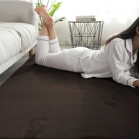 LUXE HOME INTERNATIONAL Rabbit Fur Super Soft Non Slip Floor Carpets for Bedroom, Livingroom - 6x9 Ft, Chocolate