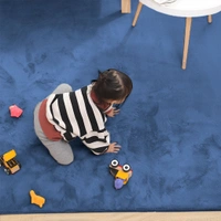 LUXE HOME INTERNATIONAL Rabbit Fur Super Soft Non Slip Floor Carpets for Bedroom, Livingroom - 6x9 Ft, Blue