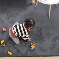 LUXE HOME INTERNATIONAL Ruffle Floor Rug Rabbit Fur 1000 Gsm Living Room Foot Mats Anti Skid Water Absorbent Easy Machine Washable Rectangular Rug For Bedroom|Floor|3 X 5 Ft|Grey|Pack Of 1 - 3x5 Ft, Grey