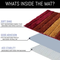 LUXE HOME INTERNATIONAL Bath Mat Super Soft Non Slip Mat For Bathroom, Bedroom, Living Room - 40x60 cm, Cherry
