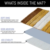 LUXE HOME INTERNATIONAL Bath Mat Super Soft Non Slip Mat For Bathroom, Bedroom, Living Room - 40x60 cm, Tobacco
