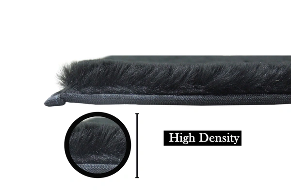LUXE HOME INTERNATIONAL Ruffle Bath Mat Rabbit Fur 1000 Gsm Bathroom Door Rectangular Foot Mats Anti Skid Water Absorbent Easy Machine Washable Rug For Entrance|Kitchen Floor|45X75Cm|Anthra|Pack Of 1 - 45x75 cm, Anthra