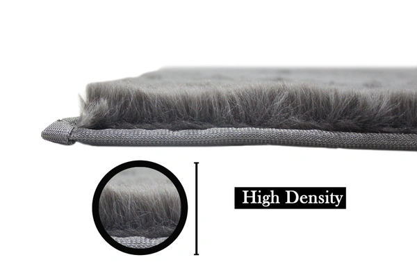 LUXE HOME INTERNATIONAL Rabbit Fur Super Soft Non Slip Floor Runner for Bedroom - 2x5 Ft, Grey