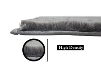 LUXE HOME INTERNATIONAL Ruffle Bath Mat Rabbit Fur 1000 Gsm Bathroom Door Rectangular Foot Mats Anti Skid Water Absorbent Easy Machine Washable Rug For Entrance|Kitchen Floor|40X60 Cm|Grey|Pack Of 1 - 40x60 cm, Grey