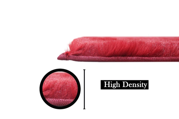 LUXE HOME INTERNATIONAL Rabbit Fur Super Soft Non Slip Mat for Bathroom, Bedroom - 40x60 cm, Maroon