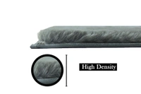 LUXE HOME INTERNATIONAL Ruffle Bath Runner Rabbit Fur 1000 GSM Super Soft, Anti Skid Rug for Bedroom (2 X 5 Ft, Seige, Pack of 1), Grey - 2x5 Ft, Seige