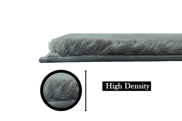LUXE HOME INTERNATIONAL Rabbit Fur Rectangular Mat Soft Anti Slip Skid Ruffle Mats For Bathroom Door 60X90 Cm (Seige) Pc 1,Grey - 60x90 cm, Seige